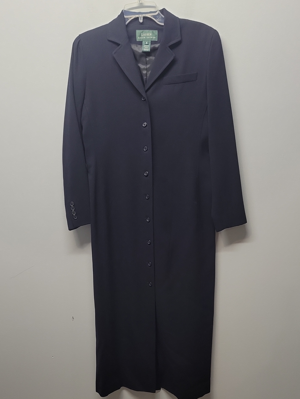 Ralph Lauren button front collared maxi shirtdress suit dress size 8 vintage